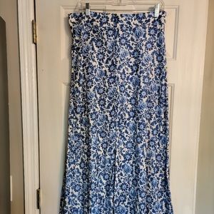 Free people blue and white maxi skirt